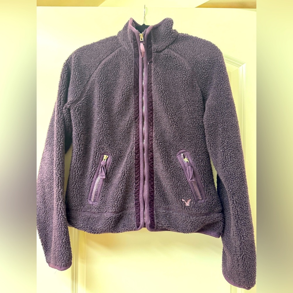 American Eagle Purple Fleece Coat